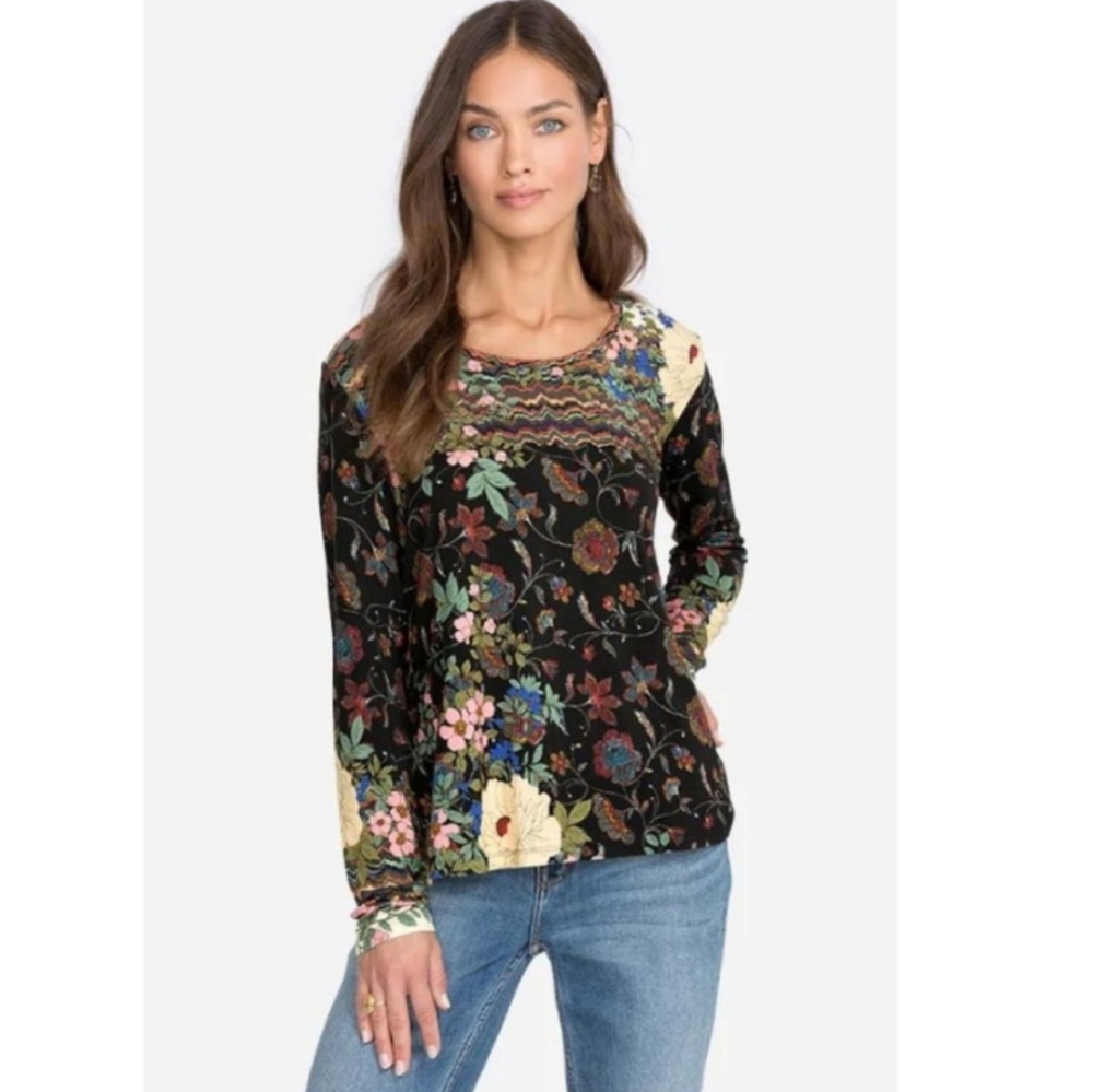 Johnny Was Flower Favorite Long Sleeve Swing Tee - Size S